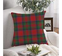 Throw Pillow Pillowcase Red Black Duff Clan Realistic Cloth Scottish Abstract Beauty Britain Pattern British Bruce Tartan Throw Pillow Cover Square Cushion for Couch Chair Bedding 18x18 Inch
