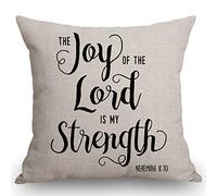 Throw Pillowcase Christianty Quote Joy Of The Lord Is My Strength Pillow Cover Super Soft Pillow Cases For Sofa Bed Bedroom Garden 45x45 CM
