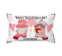 Throw Pillowcase Happy Day Cute Gnomies With Heart Accent Pillowcase Super Soft Cushion Cover Wrinkle Cushion Covers For Bedroom Sofa Bed Livingroom S