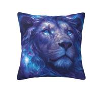 Throw Pillowcase Lion Nebulae Cosmic Galaxy Mystical Blue Pillow Cases Gifts For Women Cushion Covers Smooth For Sofa Bed Garden Office 45X45 Cm