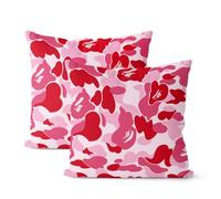 Throw Pillowcase Preppy Hot Pink Red Abstract Classroom Bed Cushion Covers Cozy And Breathable Pillow Cases Super Soft For Livingroom Sofa Bed 2 Piece 45X45 Cm