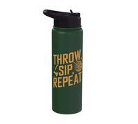 Throw Sip Repeat - Funny Axe Throwing Axe Thrower Stainless Steel Insulated Water Bottle