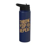 Throw Sip Repeat - Funny Axe Throwing Stainless Steel Insulated Water Bottle