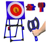 Throw Target Game Set, 2-in-1 Axe Throw & Lawn Dart Combo Backyard Game Set for Indoors and Outdoors with 8 Long-handled Flying Axe & 8 Six-star Dart for Family Kids Adults