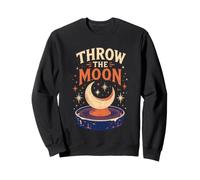 Throw The Moon Pottery Wheel Linocut Mystical Art Sweatshirt