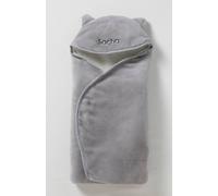 Throw with Hood for Babies, in Microfibre, Polar Fleece Lining grey