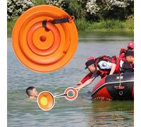 Throwable Rescue Disc with 40m Floating Rope, Rubber Hand Ring, Portable Water Rescue Equipment for Emergency, Boat, Pool