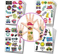 Throwback 90s Temporary Tattoos Stickers for Adult Throwback Disco Hip Hop Party Favors Party Decorations supplies (20 Sheets, more than 300 styles)