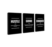 Throwbacktraits Motivational Wall Art - Set of 3 Eco-Friendly, Framed Canvas Prints with Inspirational Quotes for Living Room, Bedroom & Office Décor, Ready to Hang