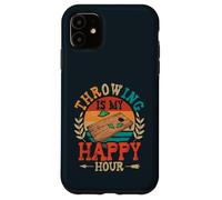 Throwing Is My Happy Hour Sack Bean Bag Toss Game Cornhole Case for iPhone 11