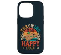 Throwing Is My Happy Hour Sack Bean Bag Toss Game Cornhole Case for iPhone 14 Pro