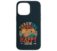 Throwing Is My Happy Hour Sack Bean Bag Toss Game Cornhole Case for iPhone 14 Pro Max