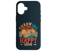 Throwing Is My Happy Hour Sack Bean Bag Toss Game Cornhole Case for iPhone 16