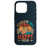 Throwing Is My Happy Hour Sack Bean Bag Toss Game Cornhole Case for iPhone 16 Pro