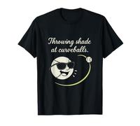 Throwing Shade at Curveballs Funny Baseball Graphic T-Shirt