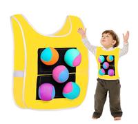 Throwing Target Game - Dodgeball Labels Set With 5 Balls And Vests | Catch Toss Soft Toy Balls For Indoor Outdoor Activities, Ideal For Entertainment In The Gym, Park, Garden