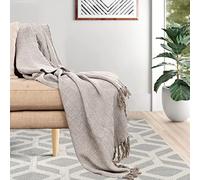 Throws for Sofas Large 3 Seater, Extra Large Beige Sofa Throw for 2, 3 & 4 Seaters, Settees, Armchairs, Beds, Couch & King Size Bed Throws - 90x100 (229cm x 254cm)