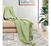 Throws for Sofas Large 3 Seater, Extra Large Green Sofa Throw for 2, 3 & 4 Seaters, Settees, Armchairs, Beds, Couch & King Size Bed Throws - 90x100 (229cm x 254cm)