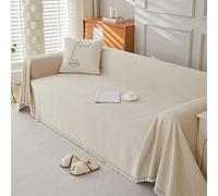 Throws for the Sofa Minimalist Beige Blanket Soft Polyester Durable Multi Purpose Thickening Bed Sofa Throw All Seasons Washable Throw Blanket With Tassels 180x420cm
