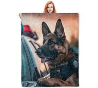 Throws German Sheepdog Police Dog Bed Throw Sofas L | Comfortable Blanket Skin-Friendly Flannel Throw Blanket Home Car