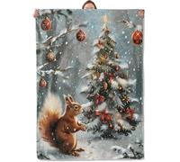Throws Squirrel and Christmas Tree Winter Trees Holiday Bed Cover Sofas S