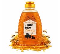 Thrree Bearrs Clear Honey 720ml Pure Natural Honey Great for Tea, Baking, Breakfast & Cooking Sweet & Smooth Golden Honey (3x720ML)