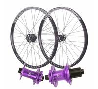 Thru Axle Boost Wheelset 26 27.5inch Mountain Bike Front Rear Wheels 32 Holes Aluminium Alloy Disc Brake Rim 450 Clicks Supports 7-12 Speed Cassette(Black Purple,27.5"_15*110/12 * 148MM)