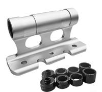 Thru Axle Compatible Fork Mount for Bicycle Roof Transport Systems Fits 12mm 15mm 20mm Front Axles Lightweight Aluminum Alloy Quick Release Setup (Silver)