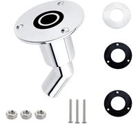 Thru Hull Exhaust Skin Fitting, 24mm Diesel Heater Exhaust Tube Pipe Socket Hardware, 316 Stainless Steel Fitting Diesel Parking Boat Marine Car Truck Heaters, with Bolts and Nuts Angled