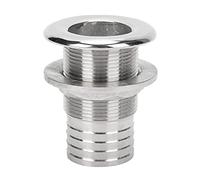 Thru Hull Fitting, 316 Stainless Steel Boat Thru Drain Connector Fittings Straight Drain Marine Thru Hull Fittings Drain Joint for 1-1/2" Hose Water Drainage Plug for Marine Boat Yacht Sail