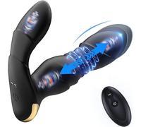 Thrusting Anal Butt Vibrator with 8 Vibration & Telescopic Modes - Remote-Controlled Anal Toy Massager for Men, G-Spot & P-Spot Stimulator, Rechargeable Adult Sex Toy for Couples
