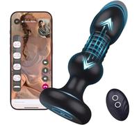 Thrusting Anal Plug Butt Plug, APP Control Anal Sex Toy Vibrator with 5 Vibrating and Thrusting Modes,Prostate Massager for Male and Female, HBABY Waterproof Adult Sex Toy Anal Toys P Spot Massager