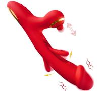 Thrusting Dildo Female Vibrator Adult Toys for Women Sex Toy, Adult Toy 3 in 1 G Spot Vibrators with 7 Tapping,7 Vibrating & 7 Flapping Patterns Dildos, Female Sex Toys Adult Sex Toys & Games (Red)