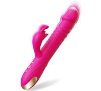 Thrusting Dildo Vibrator for Women - 3 Thrusting Modes 10 Vibration Modes G Spot Rabbit Vibrator, Silicone Clitoral Stimulator Adult Sex Toys for Solo & Couples Pleasure