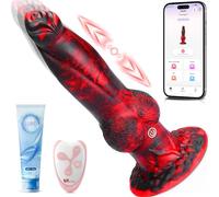 Thrusting Monster Dildo Sex Toys, Realistic Dragon Dildo Vibrator, Suction Cup Big Knot Dildos for G-spot Anal Hands-Free Play, Remote Control 7 Modes Adult Couple Fantasy Sex Toy Machine