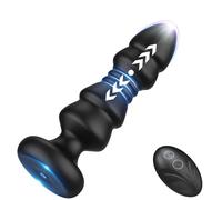 Thrusting Sex Toys Anal Plugs with 5 Vibrating & Thrusting Modes - Liquid Silicone Anal Toys Sex Toy, Heavy-Duty Anal Beads, Waterproof Anal Sex Toys for Male and Female Couples