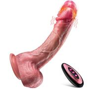 Thrusting Vibrator Dildo, 8.7" Heating Lifelike Suction Cup Dildo, Soft Realistic Dildos Toy for Women Men with 7x8 Modes, Remote Control Adult Sex Toys Toy G-spot Stimulation