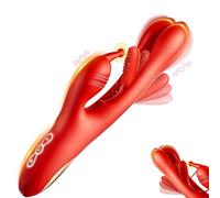 Thrusting Vibrator Dildo Sex Toy, 3 in 1 Wand with 7 Flapping Modes, G Spot Vibrator for Women Sexual Pleasure Tools Rechargeable Waterproof, Clitoral Nipple Anal Adult Sex Toys & Games