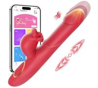 Thrusting Vibrator Sex Toys 4IN1 G Spot Vibrator,Tongue Toy for Women Sex Toys with 9 Vibrating& Thrusting& Licking Modes, Dildo for Clitoral Sex Games,Nipple Anal Couples Adult Toys Dildos