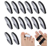 Thrymme 14 Pcs Finger Splints for Broken Fingers, Finger Splints Adjustable Support for Fingers Splint, Washable and Reusable (Black)