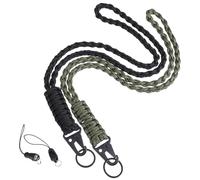 Thrymme 2 Pcs Heavy Duty Lanyard, Key Lanyard for Men for ID Badges 550 Parachute Cord with HK Hook, Necklace Keychain Holder for Work & Outdoor