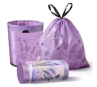 Thryoss Small Trash Bags,4 gallon trash bags drawstring for Bathroom,Kitchen, Office,Bedroom,lavender scent,Beautiful print,50 Counts
