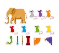 Thryvomniq Seven Blind Mice Felt Story Set Hook and Loop Activity Pieces | Flat White Felt Pieces With Colorful Prints For Storytelling Displays Reading Corners And Group Activities