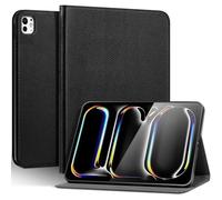 Thryxop Genuine Leather Case for iPad Pro 11 inch Case (M4) 2024 | Slim Protective Cover with Adjustable Stand, Auto Wake/Sleep, Premium Leather | Black