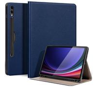 Thryxop Genuine Leather Case for Samsung Galaxy Tab S10 Plus/S9 Plus/S9 FE+ 12.4 Inch with Pencil Holder | Slim Protective Cover with Adjustable Stand, Auto Wake/Sleep, Premium Leather | Blue
