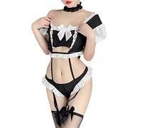 THSCWY Women’s Sexy Maid Outfit Role Playing Lingerie for Women Sexy Maid Lingerie Set Lace Cute Maid Cosplay Lingerie Jumpsuits