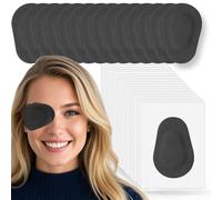 THSIREE 45 Pcs Adhesive Eye Patches for Adults, Medical Eye Patch Disposable Breathable Eyepatch for Amblyopia Lazy Eye Latex Free Adhesive Bandages for Adults, Black Regular Size 3.3×2.3 inches