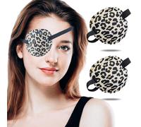 THSIREE Eye Patch, 2PCS 3D Adjustable Eyepatch, Medical Eye Patches for Right or Left Eye, Amblyopia Lazy Eye Patches for Adults, Leopard Print