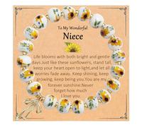 THSOGO Birthday Gift for Women Unique, Birthday Decorations Gifts Ideas Vintage Blue and White Porcelain Bead Bracelet for Her Daughter Friend Sister Mother Wife Grandma Granddaughter, M, 18K