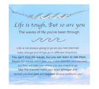 THSOGO Inspirational Wave Bracelet for Women - Unique Get Well, Encouragement & 'Thinking of You' Gifts, Ideal for Friend Sister Mom Daughter, normal, Copper, Cubic Zirconia